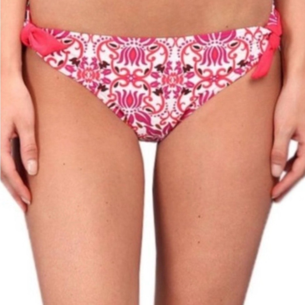 NWT PRANA Rena Reversible Pink Print Side Ties Bikini Bottoms (ONLY) Size Small